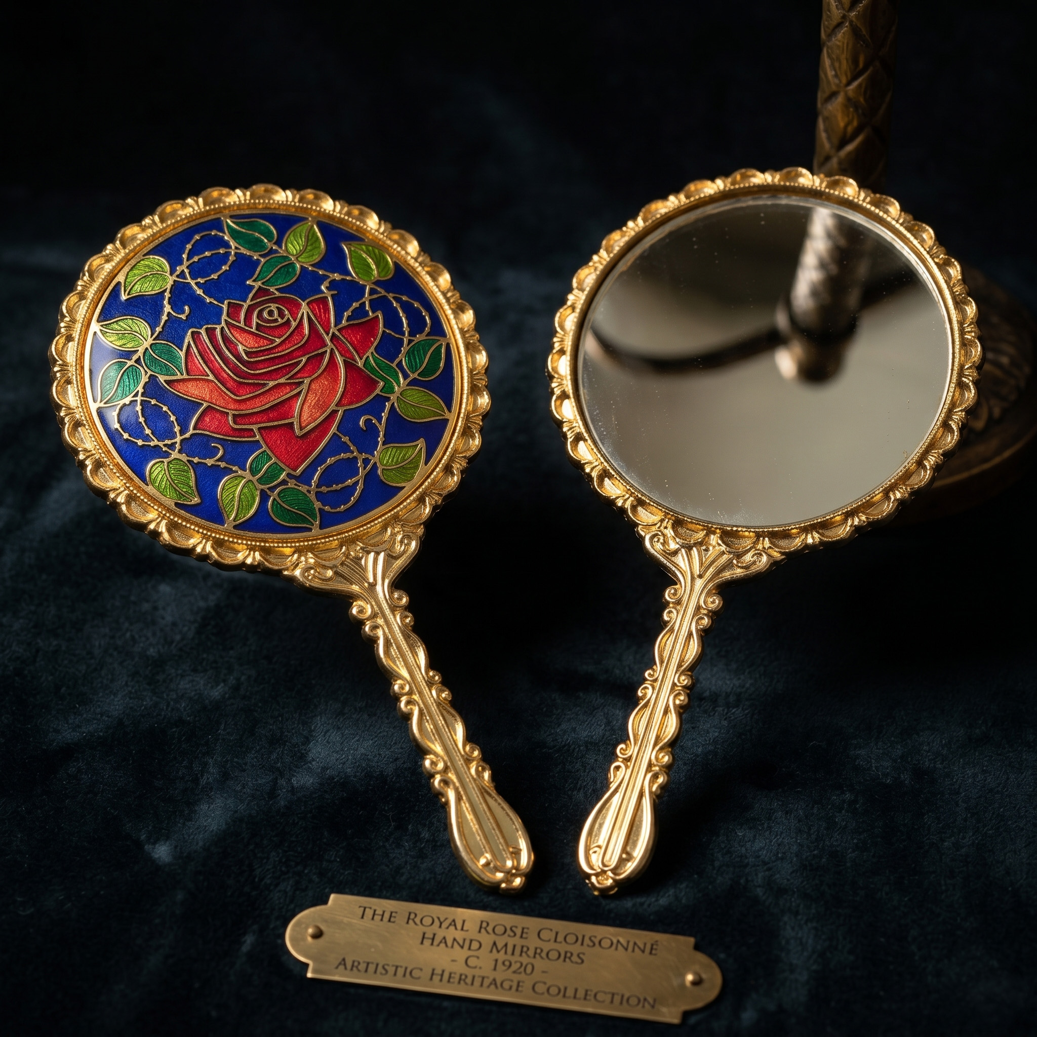 cloisonné makeup mirror cloisonné makeup mirror